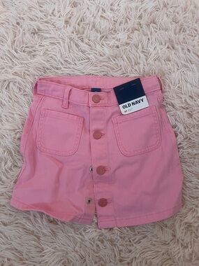 Old Navy Bubblegum Pink Button-Front Mini Skirt